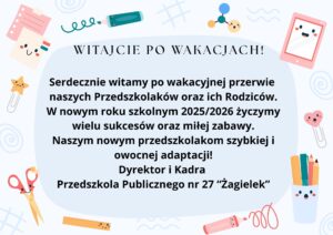 Witamy po wakacjach!